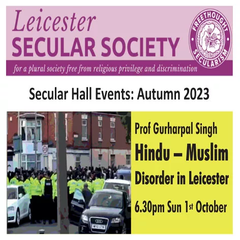 A talk about the Hindu-Muslim riots in Leicester a year ago