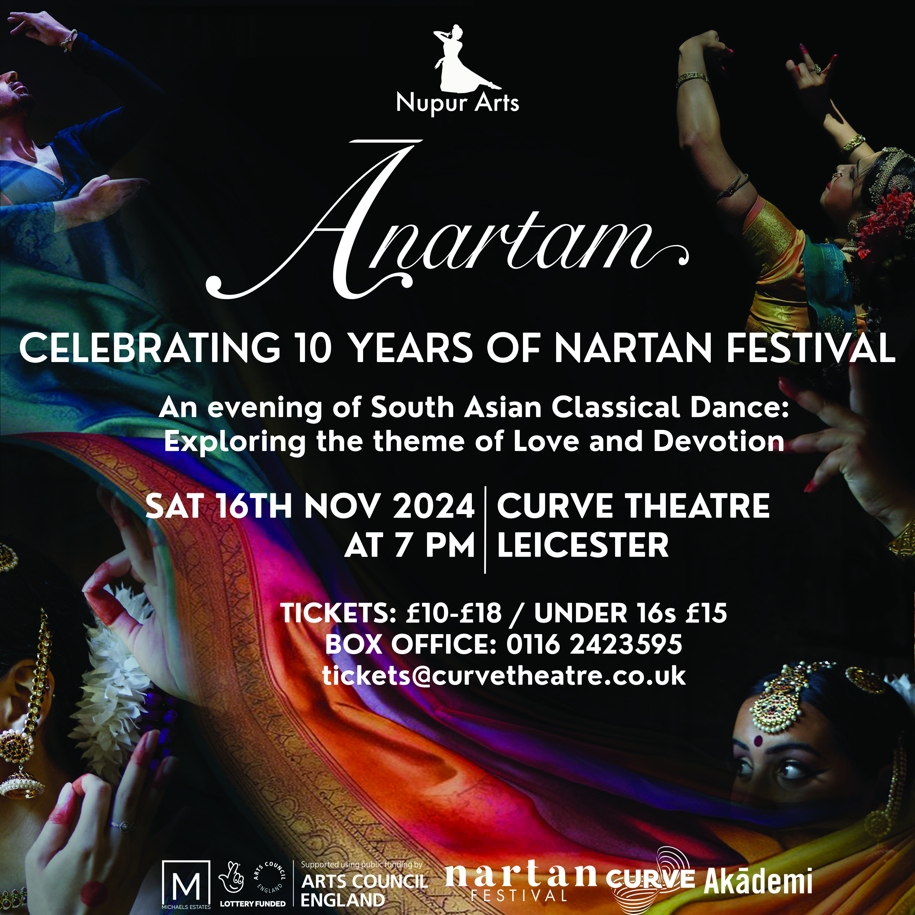 South Asian Classical Dance at The Curve Theatre, Leicester on Saturday 16th November 2024