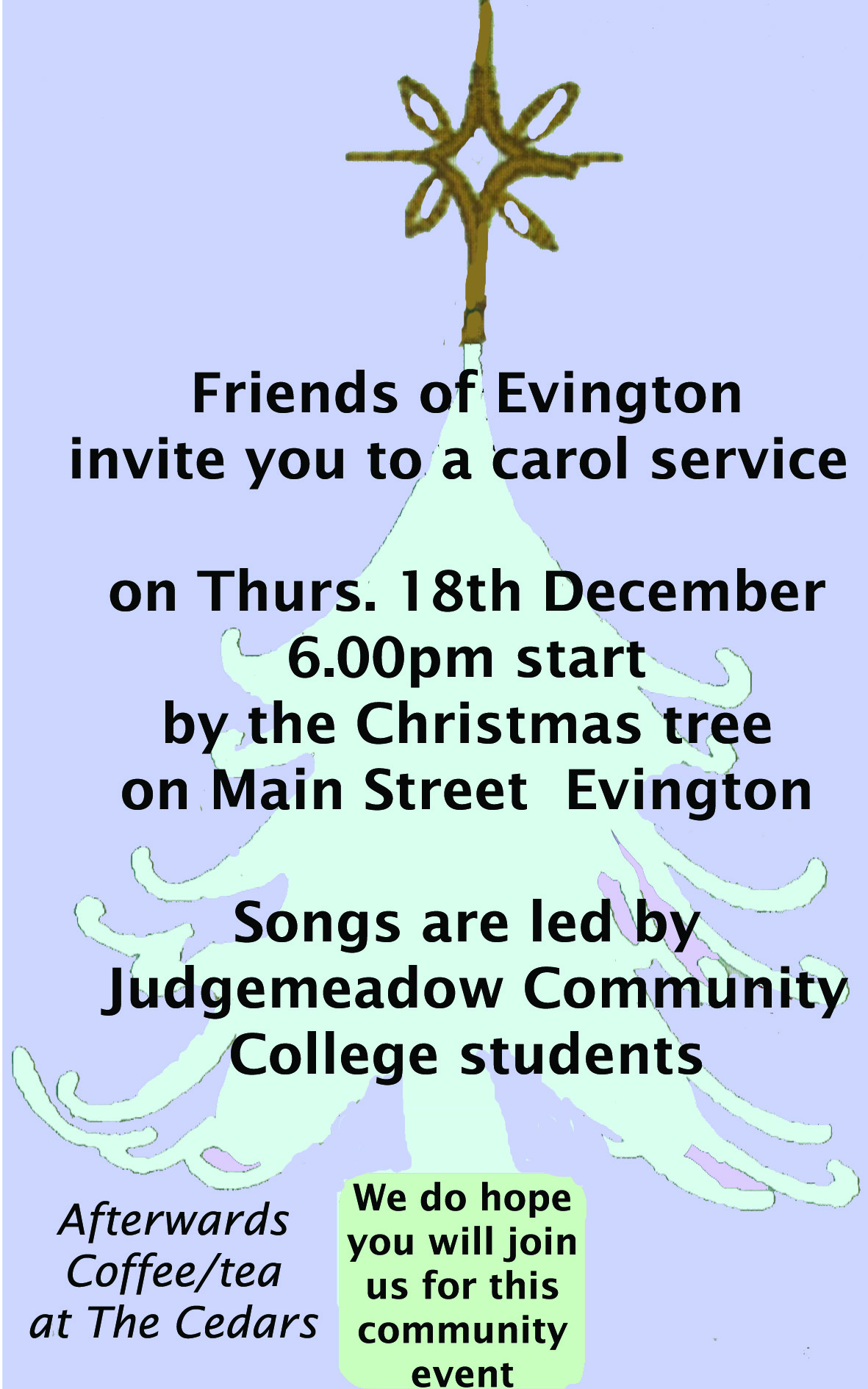 Singing around the Christmas Tree in Evington 18.12.25