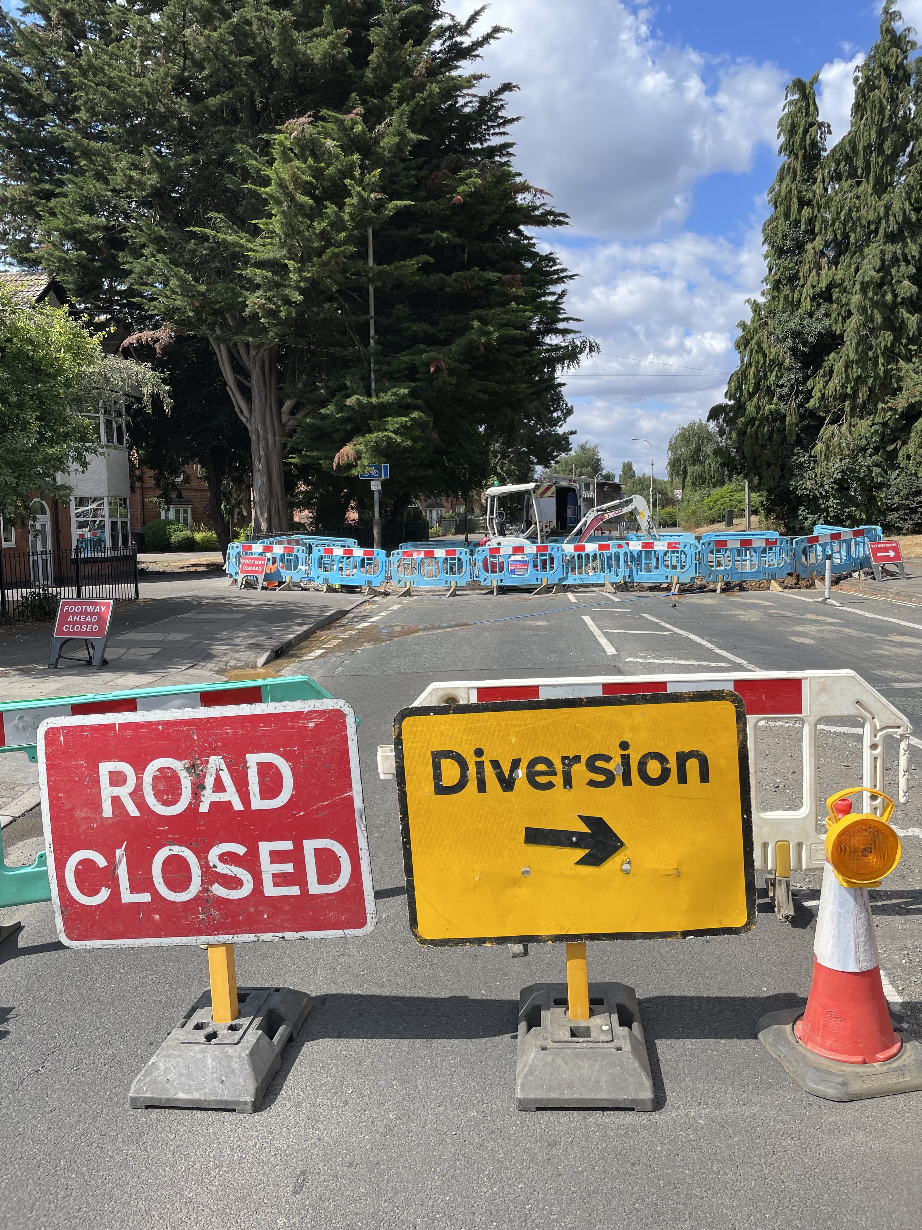 Severn Trent Closes Evington Lane
